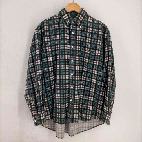 チャップスラルフローレン CHAPS RALPH LAUREN 90-00s 片ポケ ボタンダウンチェック パイルL/Sシャツ メンズ import:L