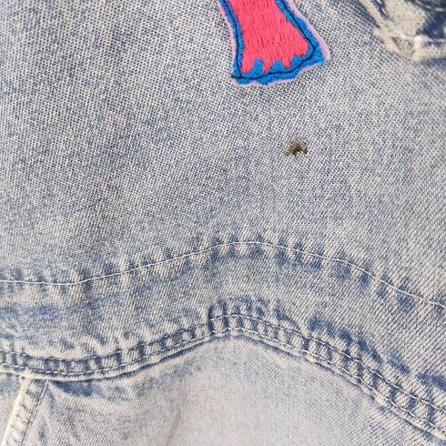 ラウンドハウス ROUND HOUSE 70~80S 中央線路シンプルタグ デニムオーバーオール キノコワッペンカスタム メンズ