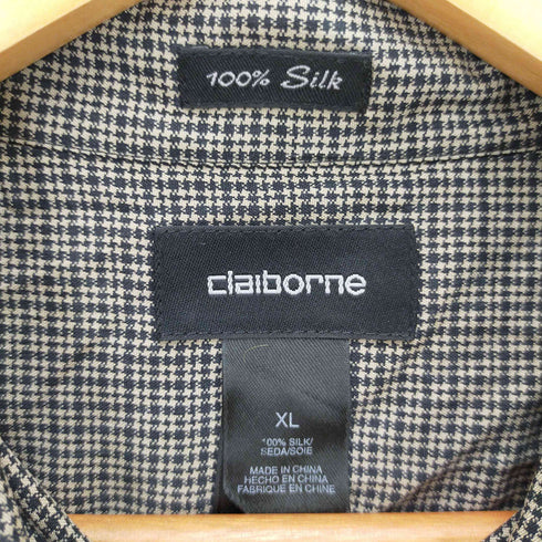 クレイボーン Claiborne グレンチェックシルクシャツ メンズ JPN:XL
