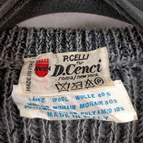D.CENCI イタリア製 モヘヤ混 クルーネックニット メンズ
