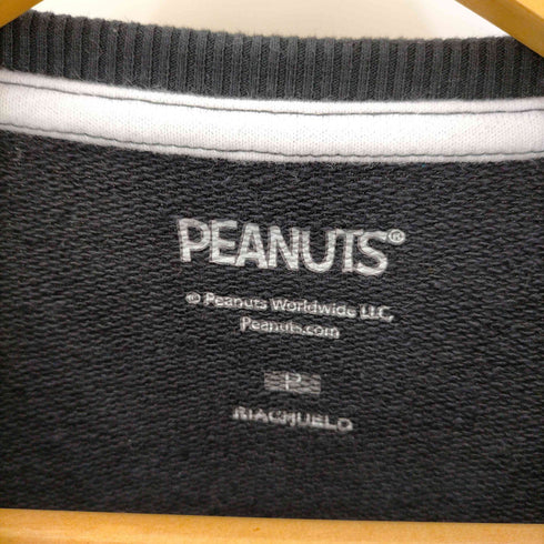 ピーナッツ PEANUTS キャラクタープリント カットオフ加工 スウェット レディース
