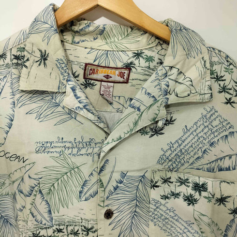 カリビアンジョー CARIBBEAN JOE 90-2000s 総柄 レーヨン ショートスリーブアロハシャツ メンズ import:L