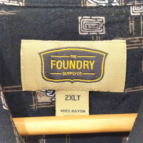 THE FOUNDRY SUPPLYCO. 総柄 レーヨン ショートスリーブシャツ メンズ 2XLT