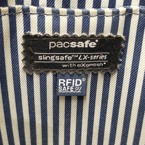 pacsafe 内側ストライプスクエアトートバッグ レディース