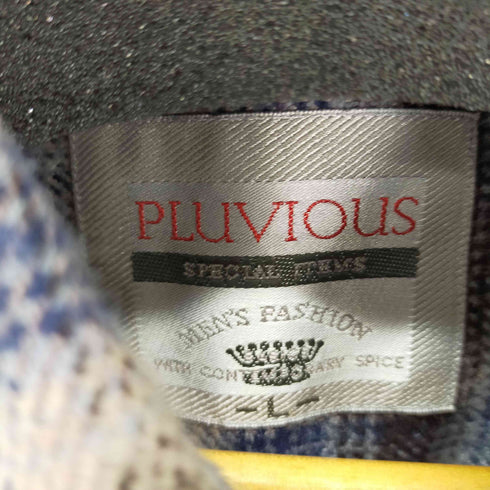 PLUVIOUS アクリルウール チェックシャツ メンズ JPN:L