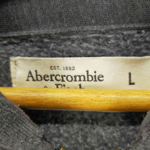 アバクロンビーアンドフィッチ Abercrombie & Fitch ジップアップフーディー スモールロゴ刺繍 裏起毛 メンズ import:L