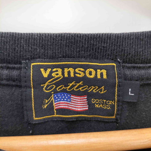 バンソン VANSON 刺繍ロゴ クルーネックTシャツ メンズ L