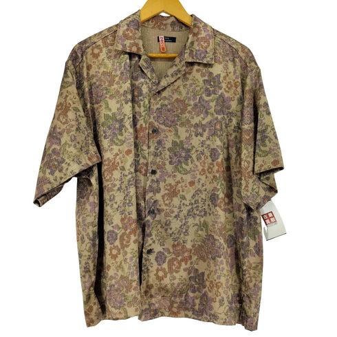 アイテムズ アーバンリサーチ ITEMS URBAN RESEARCH ハナガラJQプリント オープンカラー半袖シャツ メンズ JPN:M