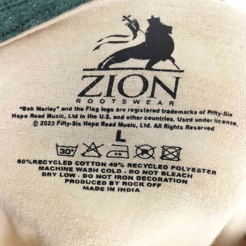 ザイオンルーツウェア ZION ROOTSWEAR アーティストプリント S/S リンガーTシャツ メンズ JPN:L