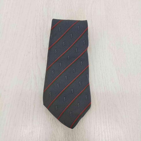 イヴサンローラン Yves Saint Laurent ストライプ アイコンロゴ ネクタイ メンズ ONE SIZE