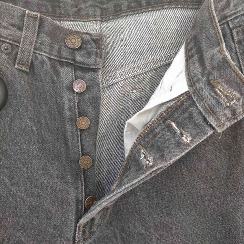 リーバイス Levis 90s MADE IN USA 501-0658 ボタンフライ 先染めブラックデニムボタン裏653 メンズ W30 L34