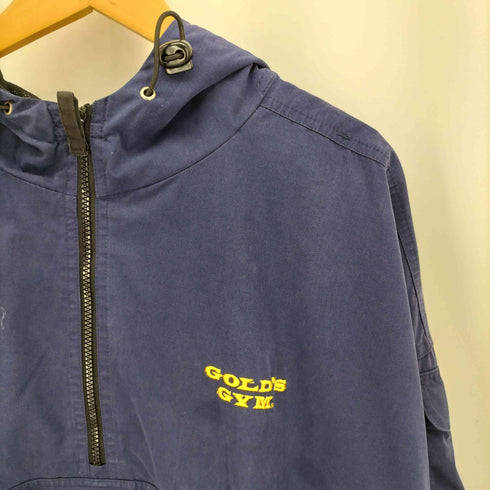 GOLD'S GYM 刺繍 コットンポリ アノラック パーカー ジャケット メンズ XXL