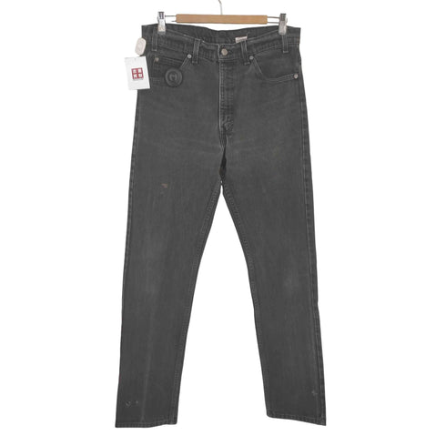 リーバイス Levis USA製 505 ボタン裏575 オレンジタブ サルファ染め REGULAR FIT ブラックデニムパンツ メンズ 34