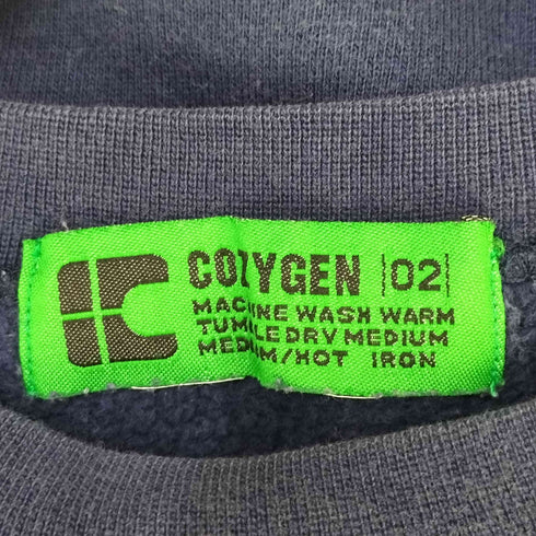 cozygen 裏起毛 バッジプリント クルーネック トレーナー メンズ