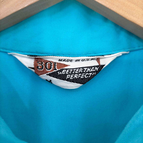 301 BETTER THAN PERFECT 50-60s MADE IN USA フロッキープリントxチェーンステッチ ボウリングシャツ メンズ import:M