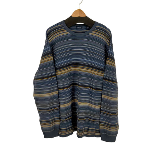 IZOD オーストラリア製 ボーダー コットン クルーネックニット メンズ import:L
