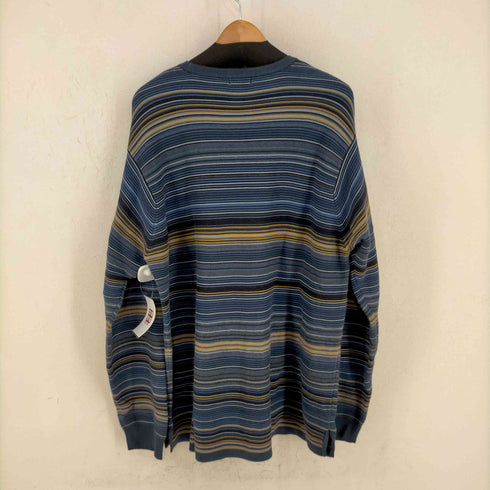 IZOD オーストラリア製 ボーダー コットン クルーネックニット メンズ import:L