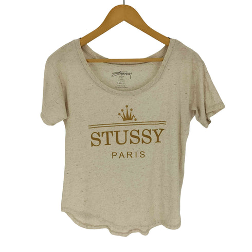 ステューシーウィメン Stussy Women USA製 ダスティー クラウン ロゴ S/S Tシャツ レディース SMALL