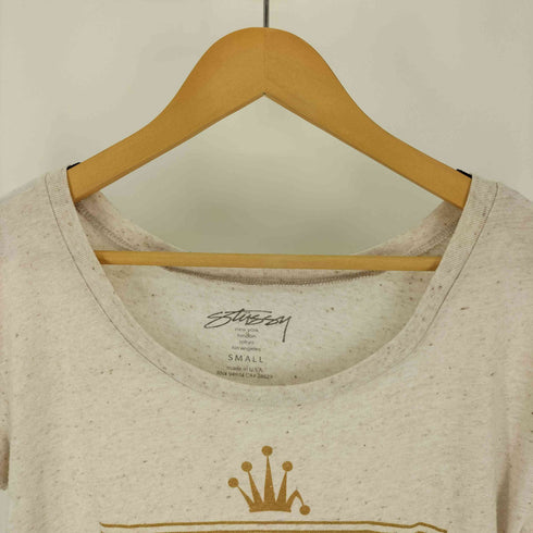 ステューシーウィメン Stussy Women USA製 ダスティー クラウン ロゴ S/S Tシャツ レディース SMALL