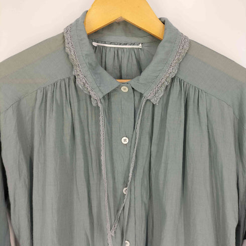 コットンハウスアヤ Cotton House Aya Yesterday Cross 襟レース シャツワンピース レディース JPN:M