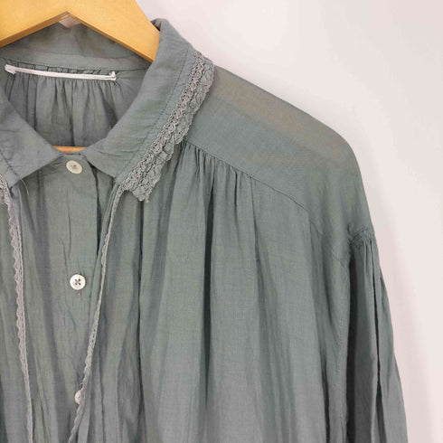 コットンハウスアヤ Cotton House Aya Yesterday Cross 襟レース シャツワンピース レディース JPN:M