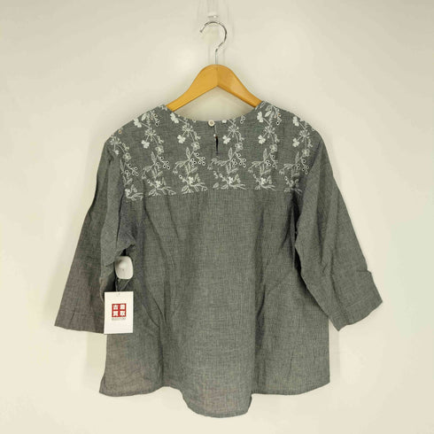 コットンハウスアヤ Cotton House Aya Yesterday Cross 花柄刺繍 コットンリネン ブラウス レディース JPN:M