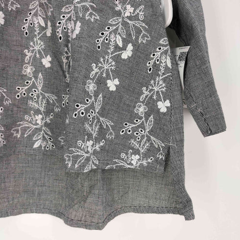コットンハウスアヤ Cotton House Aya Yesterday Cross 花柄刺繍 コットンリネン ブラウス レディース JPN:M
