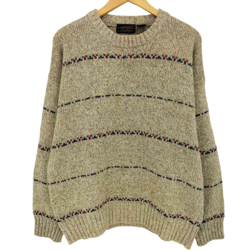 エディーバウアー Eddie Bauer 黒タグ ウールナイロンクルーネックニット メンズ import:L