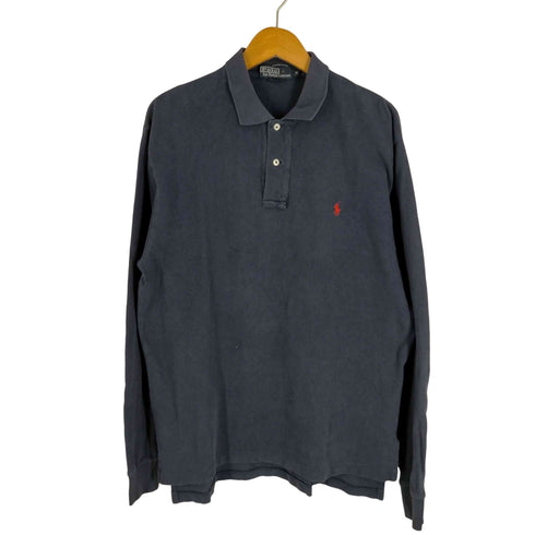 ポロバイラルフローレン Polo by RALPH LAUREN スモールポニー刺繍 長袖鹿の子ポロシャツ メンズ import:M