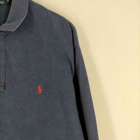 ポロバイラルフローレン Polo by RALPH LAUREN スモールポニー刺繍 長袖鹿の子ポロシャツ メンズ import:M