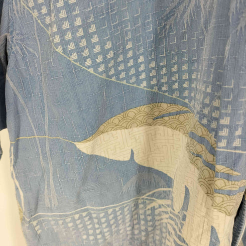 トミーバハマ Tommy Bahama ウッドボタン ハワイアン刺繍 S/S シルク シャツ メンズ import:L