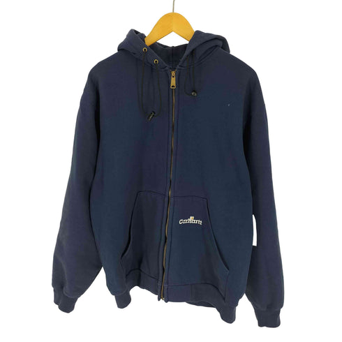 カーハート Carhartt 00S ロゴ刺繍 裏地サーマル ヘビーウエイト ジップアップ パーカー メンズ LARGE REGULAR