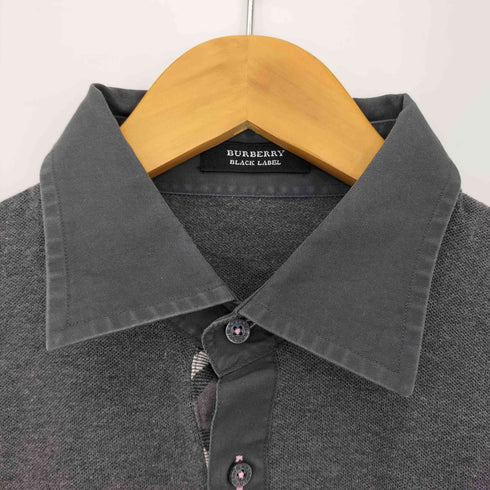 バーバリーブラックレーベル BURBERRY BLACK LABEL ノバチェック切り替えし ポロシャツ メンズ JPN:2