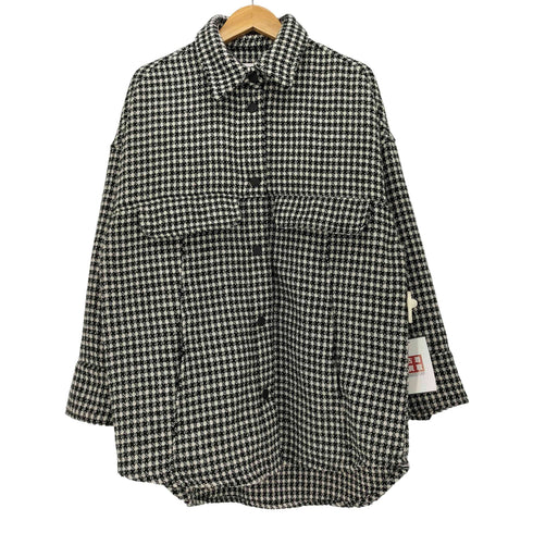 ザラ ZARA 千鳥格子柄 テクスチャ― シャツ ジャケット レディース