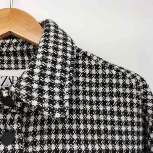 ザラ ZARA 千鳥格子柄 テクスチャ― シャツ ジャケット レディース