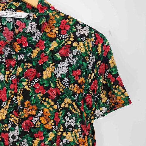 ザラ ZARA 花柄フレアワンピース レディース import:L