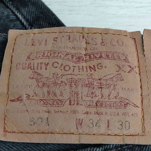 リーバイス Levis 501 95年10月製 後染め ブラックデニムパンツ メンズ W34 L30