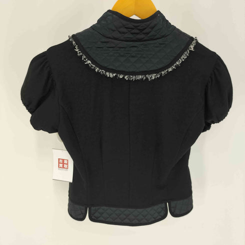 ヒロコビス HIROKO BIS シルク混 ジップアップ キルティング S/S ジャケット レディース JPN:9号
