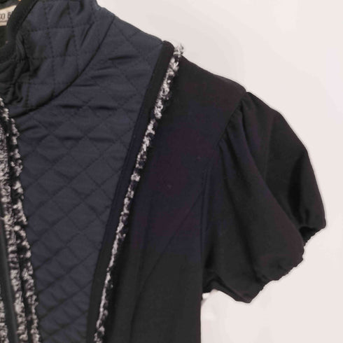 ヒロコビス HIROKO BIS シルク混 ジップアップ キルティング S/S ジャケット レディース JPN:9号