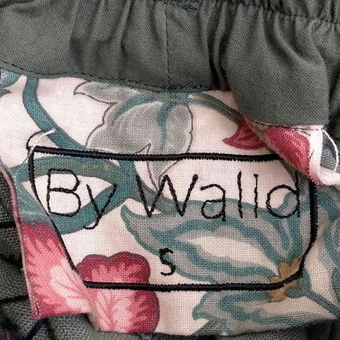 By Walid 刺繍 リネン パッチワーク イージーショーツ ハーフパンツ レディース