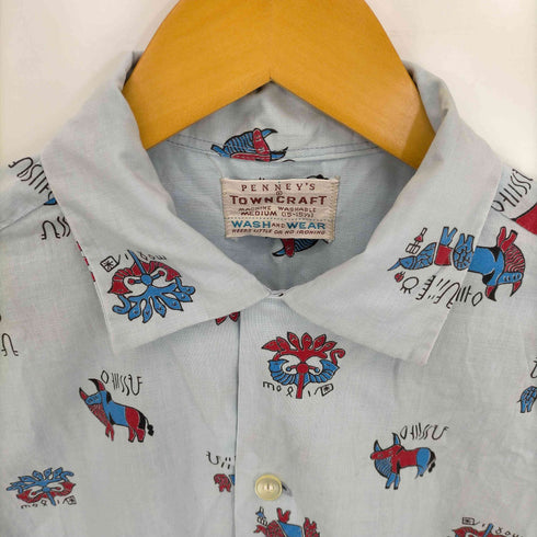 ぺニーズタウンクラフト PENNEYS TOWNCRAFT 総柄 オープンカラーシャツ メンズ import:M