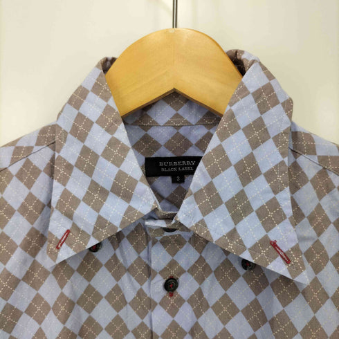 バーバリーブラックレーベル BURBERRY BLACK LABEL アーガイル柄半袖シャツ メンズ JPN:3