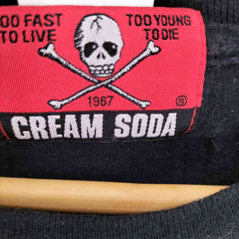 クリームソーダ CREAM SODA BLACK CATS シルエット プリント Tシャツ メンズ JPN:L