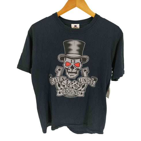 HEAVEN UNDER GROUND USA製 ロカビリー スカル ロゴ プリント S/S Tシャツ メンズ import:S