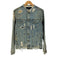 ザラ ZARA ウォッシュド マリファナ プリント パッチ ダメージ デニムジャケット メンズ import:M