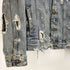 ザラ ZARA ウォッシュド マリファナ プリント パッチ ダメージ デニムジャケット メンズ import:M