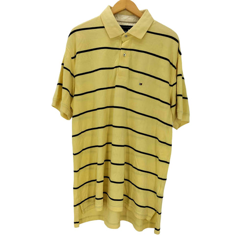 トミーヒルフィガー TOMMY HILFIGER 鹿の子 ボーダーポロシャツ メンズ import:XL