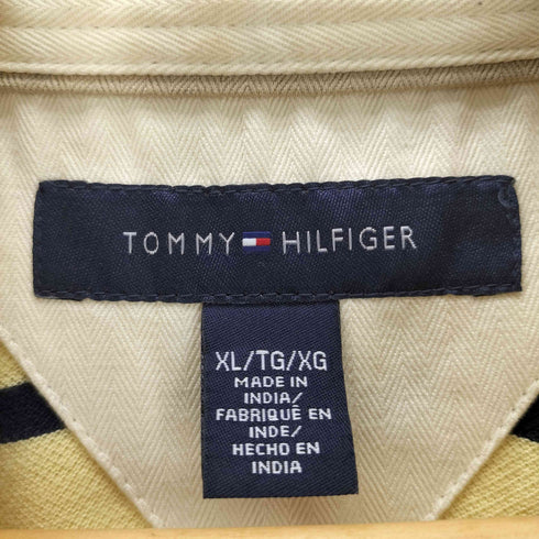 トミーヒルフィガー TOMMY HILFIGER 鹿の子 ボーダーポロシャツ メンズ import:XL