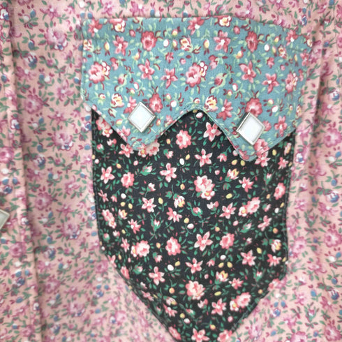 ROCKMOUNT S/S 花柄切替ウエスタンシャツ メンズ 15 1/2
