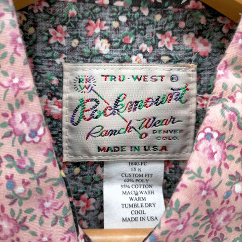 ROCKMOUNT S/S 花柄切替ウエスタンシャツ メンズ 15 1/2